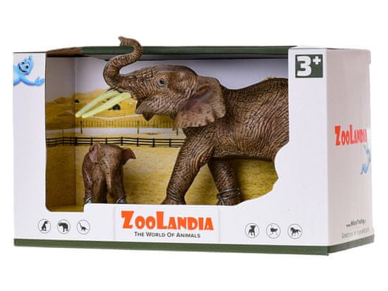 Mikro Trading Slon Zoolandia s mláďaťom v krabici