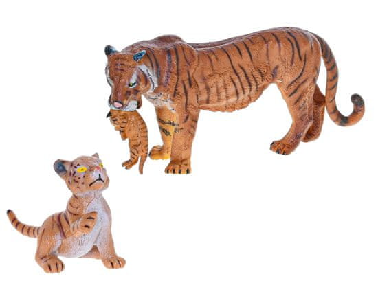 Mikro Trading Zoolandia tiger s mláďatami 7-15 cm v krabici