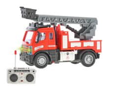 Mikro Trading R/C hasičské auto s rebríkom 13 cm 1:64 plne funkčná batéria s 27MHz svetlom v krabici
