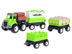 Mikro Trading Súprava poľnohospodárskych vozidiel 16-17 cm na zotrvačníku s tromi prívesmi