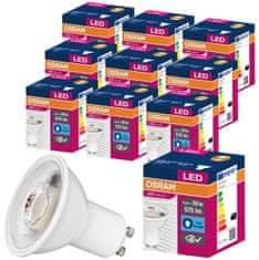 Osram 10x LED žiarovka GU10 6,9W = 50W 575lm 6500K Studená biela 120°