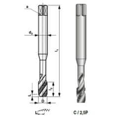 Narex Závitník strojný 3044 M14 HSSE PN/8 164140 skrutkovica