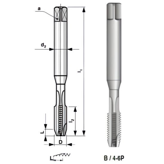 Narex Závitník strojný 3043 M14 HSSE 163140 s lamačom