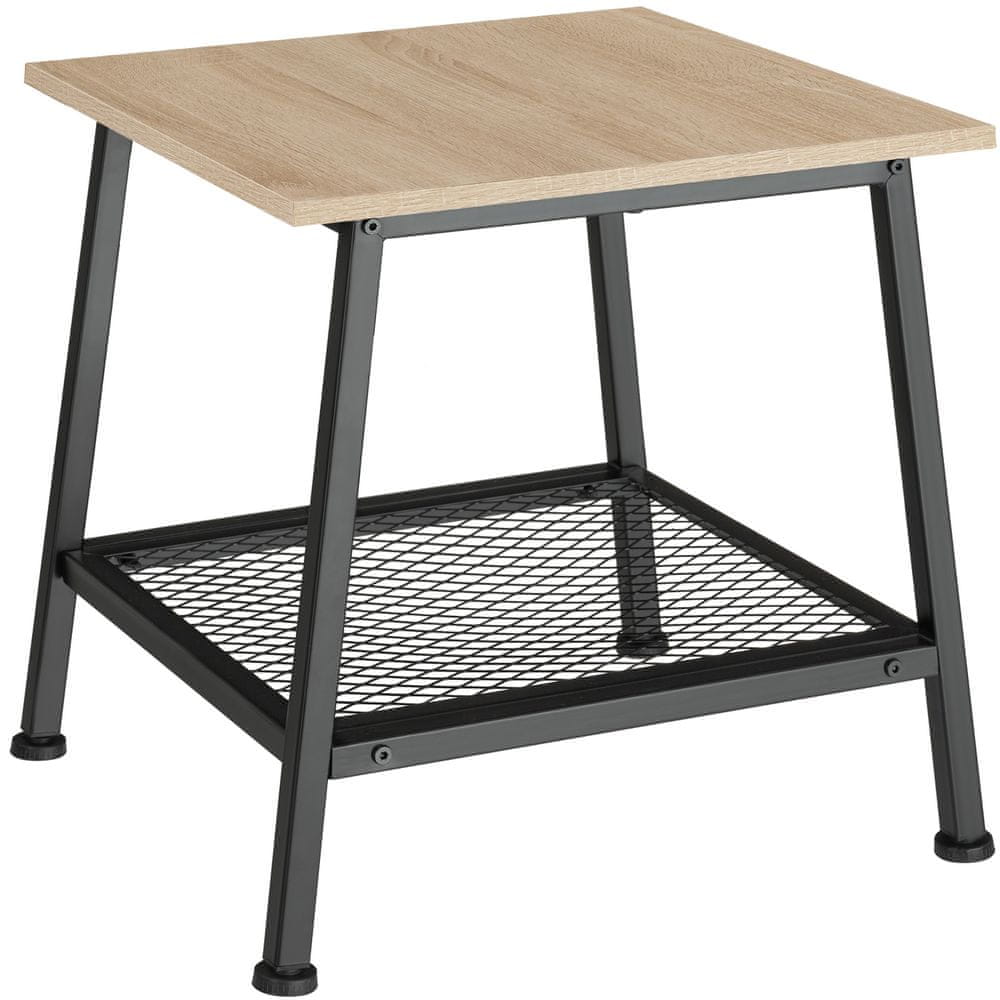 tectake Odkladací stolík Bedford 45,5x45x47cm - Industrial svetlé drevo, dub Sonoma