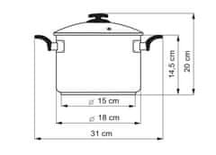 Kolimax CERAMMAX PRO COMFORT hrniec s pokrievkou 18cm 3,0l, granit sivá