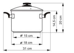 Kolimax Hrniec Black Granitec s pokrievkou, priemer 18 cm, objem 3.0 l