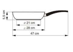 Kolimax Panvica s mramorovým povrchom mramoru GREY, priemer 28 cm