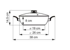 Kolimax CERAMMAX PRE COMFORT panvica 26 cm s úchytkami, so sklenenou pokrievkou, vysoká, granit sivá