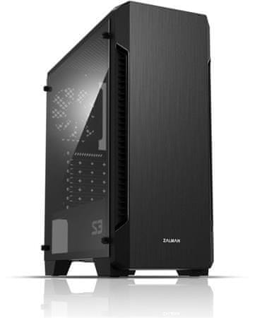 Zalman case miditower S3, ATX/mATX/Mini-ITX, bez zdroja, USB3.0, čierna