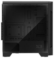 Zalman case miditower S3, ATX/mATX/Mini-ITX, bez zdroja, USB3.0, čierna