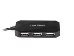 Natec Locust rozbočovač 4x USB 2.0 HUB, čierny