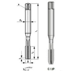 Narex Závitník strojný 3042 M 6 HSSE 162060 priama drážka