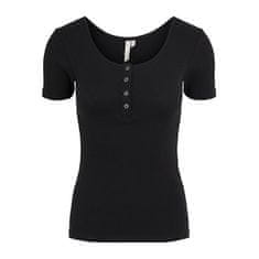 Pieces Dámske tričko PCKITTE Slim Fit 17101439 Black (Veľkosť M)
