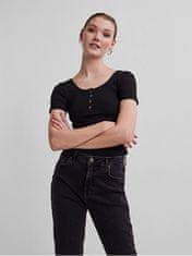 Pieces Dámske tričko PCKITTE Slim Fit 17101439 Black (Veľkosť L)