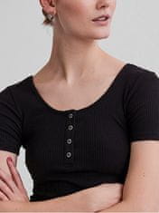 Pieces Dámske tričko PCKITTE Slim Fit 17101439 Black (Veľkosť M)