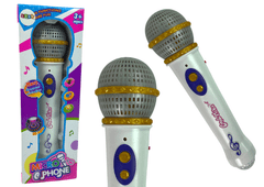 Lean-toys Mikrofón Farebná svietiaca guľa Melódie biela