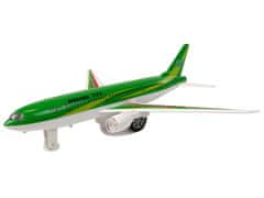 Lean-toys Osobné lietadlo Boeing 777 Zelené napájané svetlá Zvuky