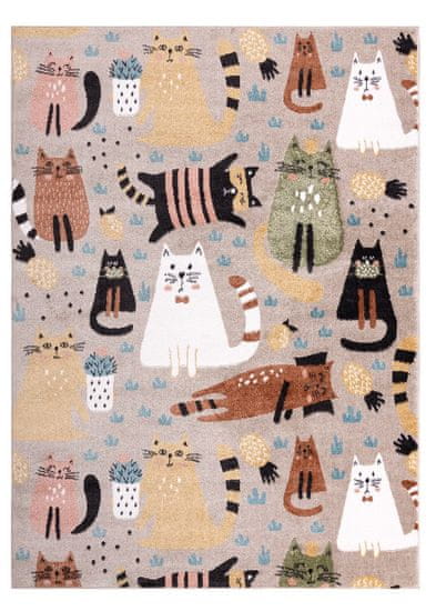 Dywany Łuszczów Detský kusový koberec Fun Kittens Cats beige