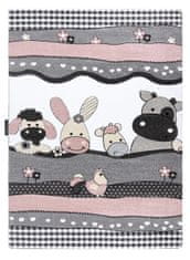 Dywany Łuszczów Detský kusový koberec Petit Farm animals pink 120x170