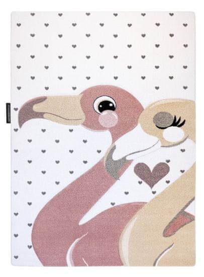 Dywany Łuszczów Detský kusový koberec Petit Flamingos hearts cream