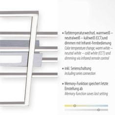 PAUL NEUHAUS LEUCHTEN DIREKT aj s JUST LIGHT LED stropné svietidlo strieborná farba 99x29cm, hranaté, stmievateľné, downlight plus sidelight 2700-5000K