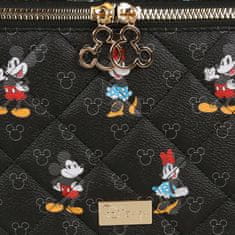 Disney Mickey a Minnie Mouse Disney Čierna náprsná/toaletná taška, prešívaná, veľká, zlatý zips 23x15x15 cm