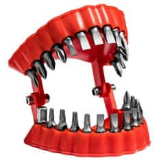 Northix Sada bitov s držiakom v tvare voľných zubov - 28 dielov 