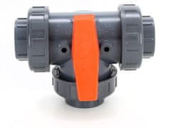 BazenyShop Guľový trojcestný ventil PVC - 50mm T