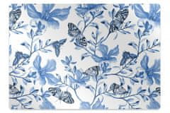 kobercomat.sk Podložka pod kolieskovú stoličku modré kvety 120x90 cm 2 cm 