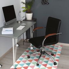 kobercomat.sk Podložka pod kancelársku stoličku farebné trojuholníky 120x90 cm 2 cm 