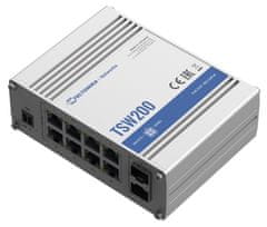 Teltonika priemyselný nemanažovaný PoE switch TSW200 8x 802.3af/at