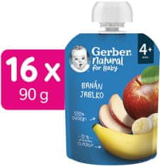 Gerber Natural kapsička banán a jablko 16x90 g