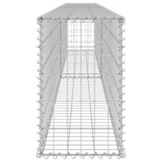 Vidaxl Gabiónová stena s krytmi, pozinkovaná oceľ 300x30x50 cm