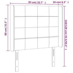 Vidaxl Čelo postele s LED krémové 83x16x118/128 cm látka