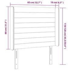 Vidaxl Čelo postele s LED čierne 83x16x118/128 cm zamat