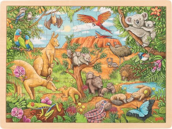 Goki Drevené puzzle Austrálske zvieratá 96 dielikov