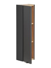 COMAD Závesná kúpeľňová skrinka Capri 830 1D čierny mat/dub kraft zlatý
