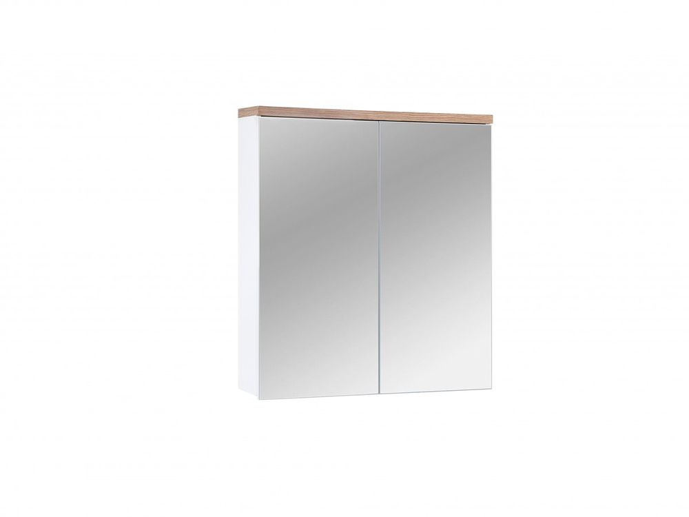 COMAD Závesná kúpeľňová skrinka so zrkadlom Bali 840 2D biela/dub votan