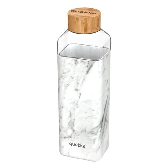 QUOKKA STORM Sklenená fľaša so silikónovým povrchom MARBLE, 700ml, 40020