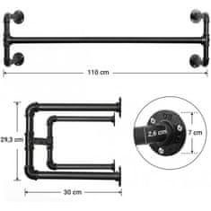 Songmics Nástenný vešiak na oblečenie 2 ks SONGMICS - HSR64BK-02