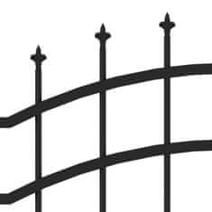 Vidaxl Záhradný plot s hrotmi čierny 140 cm oceľ s práškovým nástrekom