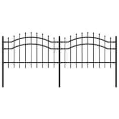 Vidaxl Záhradný plot s hrotmi čierny 115 cm oceľ s práškovým nástrekom