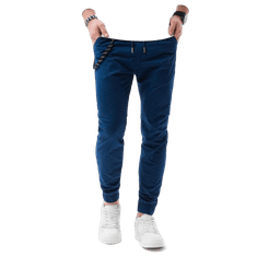 OMBRE Pánske tepláky HARVIE navy modré MDN14656 L