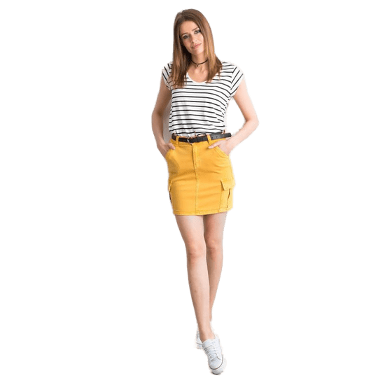 Factoryprice Dámska džínsová sukňa s vreckami POCKY žltá JMP-SN-ZB165-10.67P_317350 34