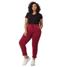 BASIC FEEL GOOD Dámske plus size tepláky ALVA burgundy RV-DR-6300.19_360615 4XL