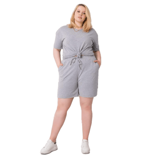 BASIC FEEL GOOD Dámske plus size šortky WINNIE sivé RV-SN-6336.04_362657 XL