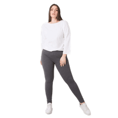 BASIC FEEL GOOD Dámske bavlnené plus size legíny RUE PARIS tmavo šedé RV-LG-6304.12_360611 3XL