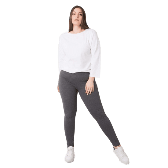 BASIC FEEL GOOD Dámske bavlnené plus size legíny RUE PARIS tmavo šedé RV-LG-6304.12_360611 2XL