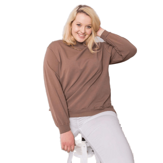 BASIC FEEL GOOD Dámska mikina plus size HARMONY hnedá RV-BL-6299.11_362854 2XL