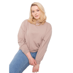 BASIC FEEL GOOD Dámska mikina plus size HARMONY dark beige RV-BL-6299.11_362856 3XL